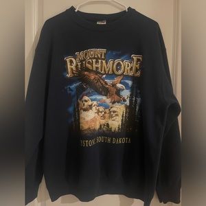 Vintage Mount Rushmore Eagle Nature Destination Graphic 90s Sweatshirt Large
